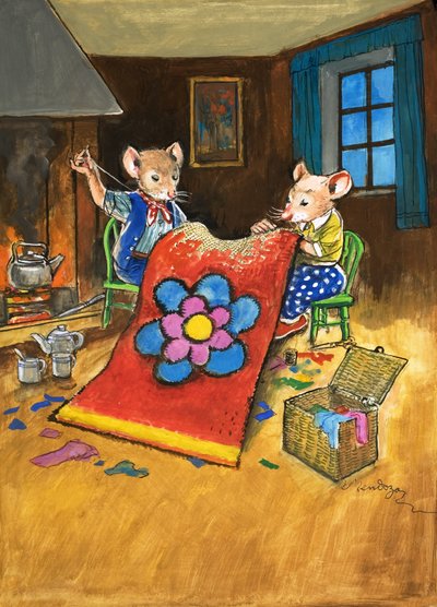 Town Mouse and Country Mouse (gouache sobre papel) de Philip Mendoza