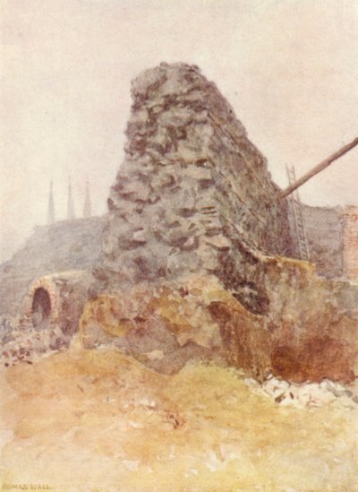 Restos del Muro Romano, Newgate, 1903 de Philip Norman
