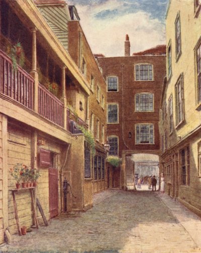 Patio de Old Bell Inn, Holborn, desde el norte, 1897 de Philip Norman