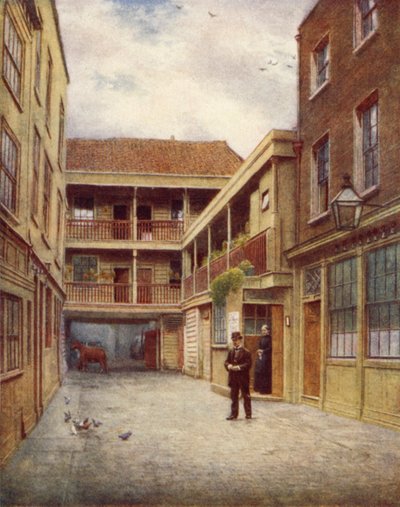 Patio de Old Bell Inn, Holborn, desde el sur, 1897 de Philip Norman