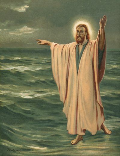 Cristo caminando sobre el mar de Philip Richard Morris