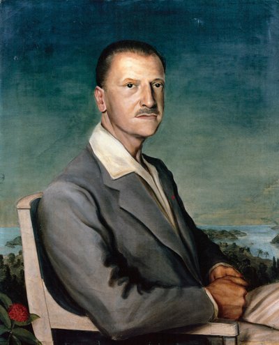 Retrato de William Somerset Maugham (óleo sobre lienzo) de Philip Steegman