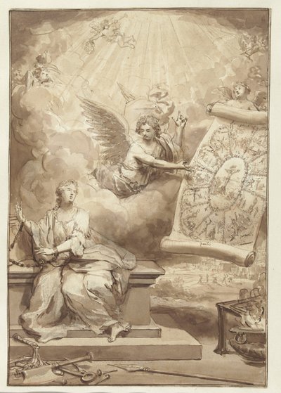 Diseño del frontispicio del Nuevo Testamento de Philip Tidemann