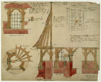 Planes para la Casa Roja, Bexley Heath de Philip Webb