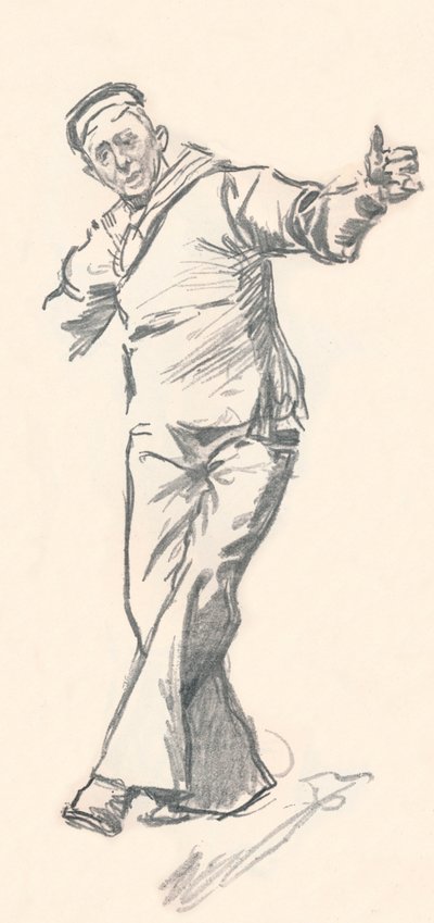 Boceto a lápiz de plomo por Phil May, siglo XIX 1903-1904 de Philip William May