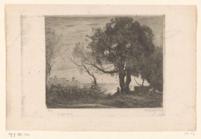 Paisaje con flautista bajo un árbol y la silueta de una ciudad
Soir (título original) de Philip Zilcken (signed by artist)