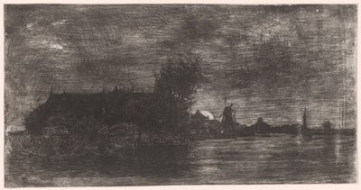Paisaje con casas y molino junto al agua
Delftshaven (título original) de Philip Zilcken
