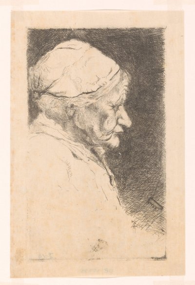 Retrato de una anciana, en perfil de Philip Zilcken
