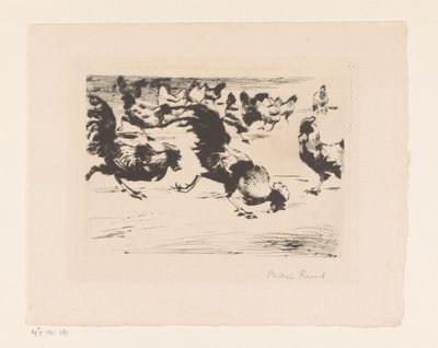 Gallos y gallinas de Philipp Franck (signed by artist)