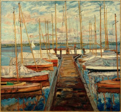 Embarcadero con veleros de Philipp Franck