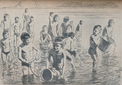 Niños bañándose, c. 1911 de Philipp Franck