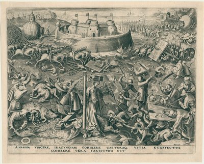 Fortitudo Fortitud de Las Siete Virtudes, 1559 de Philipp Galle