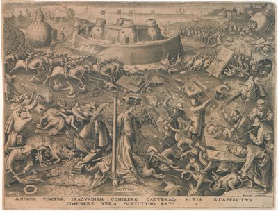 Fortitudo Fortaleza de Las Siete Virtudes, 1559 de Philipp Galle