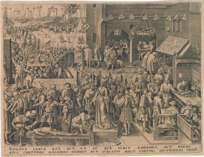 Justitia Justicia de Las siete virtudes de Philipp Galle