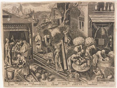 Prudentia Prudencia de Las Siete Virtudes, 1559 de Philipp Galle