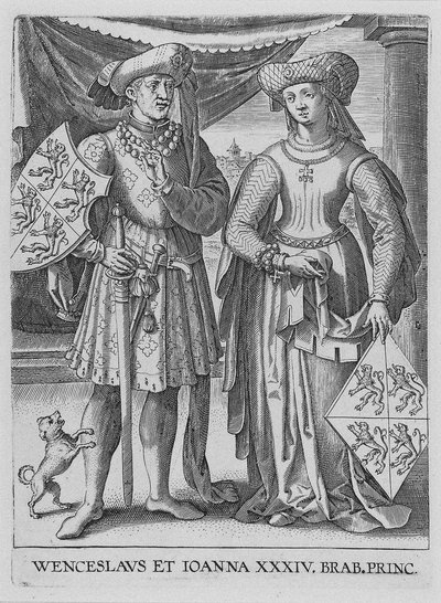 Wenceslao I, Duque de Luxemburgo y Juana, Duquesa de Brabante, ca. 1600 de Philipp Galle