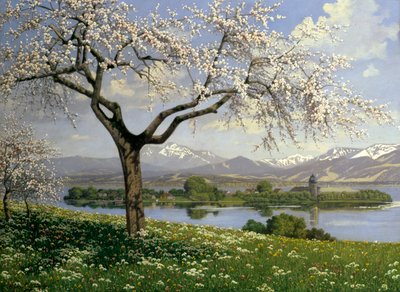 Paisaje bávaro en primavera, Philipp Graf, siglo XX de Philipp Graf