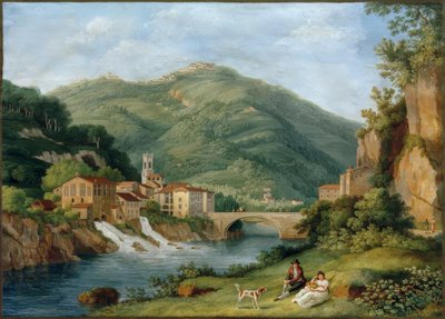 Puente en Serraglio sobre el Lima en Bagni di Lucca de Philipp Hackert