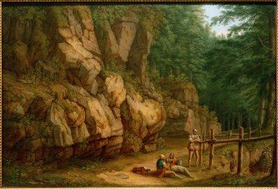 Hackert, Paisaje rocoso con soldados (Masso del Diavolo) de Philipp Hackert