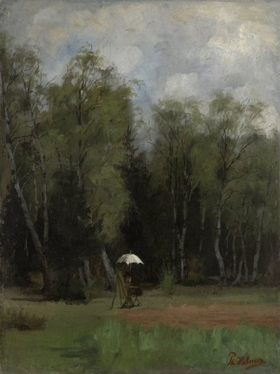 Pintor al borde del bosque de Philipp Helmer