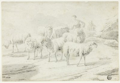 Pastora y ovejas de Philipp Peter Roos