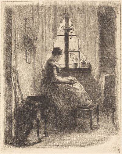 Joven leyendo junto a una ventana de Philipp Rumpf