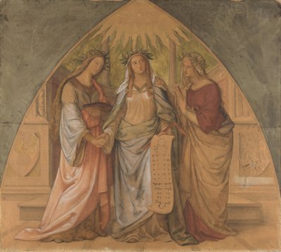 Figuras alegóricas de la arquitectura, la escultura y la pintura de Philipp Veit
