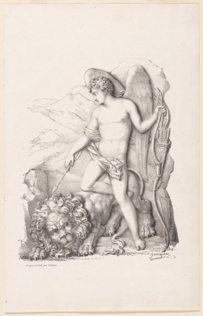 L’Amour terrassant un lion de Philippe Auguste Hennequin