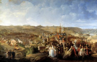 Napoleón I distribuyendo las cruces de la Legión de Honor en el campamento de Boulogne 16/08/1804 de Philippe Auguste Hennequin