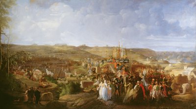 Napoleón en un campamento en Boulogne distribuyendo la Cruz de la Legión de Honor, 16 de agosto de 1804 de Philippe Auguste Hennequin