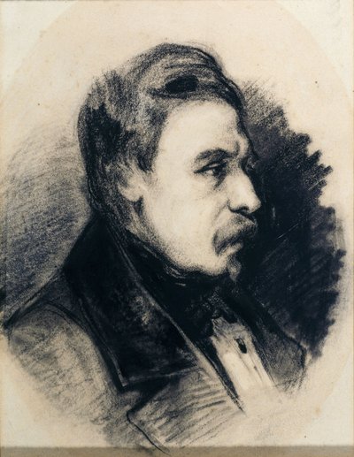 Retrato de perfil de Godofredo Cavaignac de Philippe Auguste Jeanron