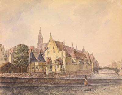 El Danubio en Estrasburgo (acuarela sobre papel) de Philippe Auguste de Peellaert