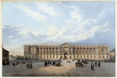 Columnata del Louvre - en "Paseo por París y sus alrededores", diseñado por Jacottet y Benoist, c. 1840 de Philippe Benoist