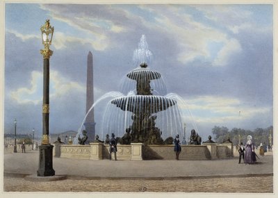 La Place de la Concorde - en "Promenade dans Paris et ses environs", diseñado por Jacottet y Benoist, c. 1840 de Philippe Benoist