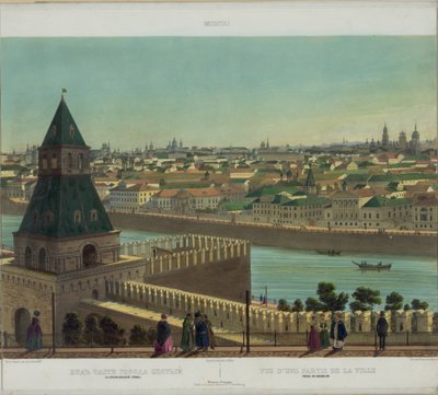 Vista de Zamoskvorechye desde la Muralla del Kremlin de una vista panorámica de Moscú en 10 partes, ca 1848 de Philippe Benoist