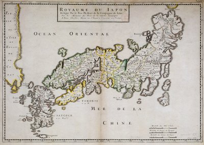 Mapa geográfico de Japón realizado por el padre Philippe Briet, jesuita y erudito francés (1601-1668). París, NL de Philippe Briet