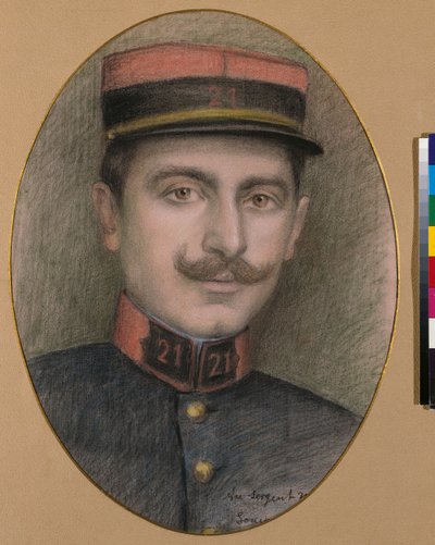 Sargento del 21º Regimiento de Infantería (pastel sobre papel) de Philippe Galard