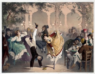 La reja tiene escena de Bullier entretenimiento popular. Litografía de Philippe Jacques Linder (1835-?). Serie Museo de Costumbres y Acciones. Museo Carnavalet, París de Philippe Jacques Linder