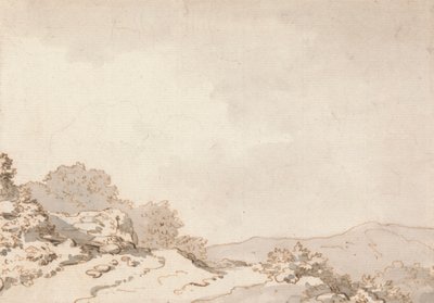 Un camino en la cima de una colina de Philippe Jacques de Loutherbourg