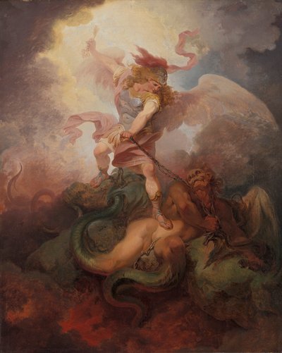 El ángel que ata a Satán de Philippe Jacques de Loutherbourg