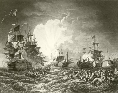 La Batalla del Nilo de Philippe Jacques de Loutherbourg
