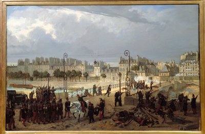 Escena emotiva en el puente del arzobispado el 23 de junio de Philippe Marie Chaperon