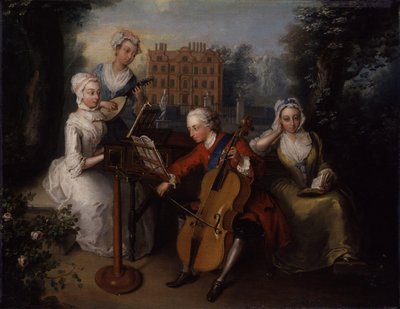Retrato de grupo de los hijos del rey Jorge II de Inglaterra de Philippe Mercier