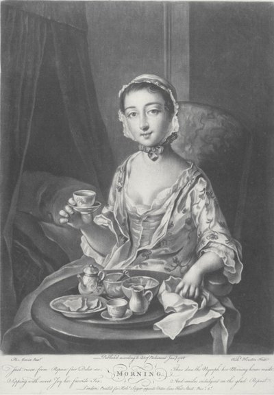 Mañana, grabado por Richard Houston, 1758 de Philippe Mercier