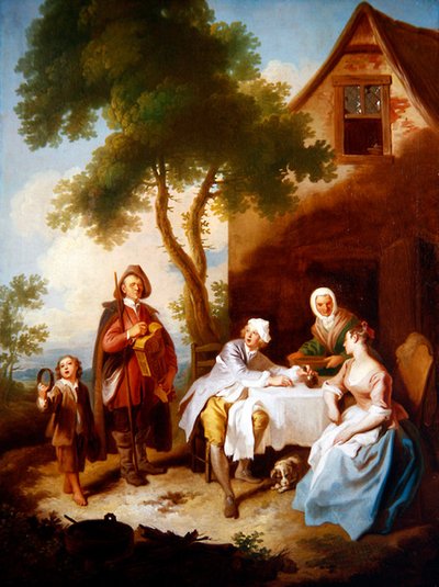 La visita del juglar de Philippe Mercier