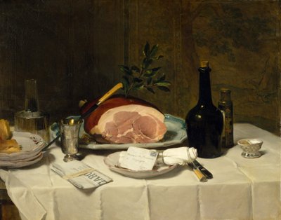 Naturaleza muerta con jamón de Philippe Rousseau