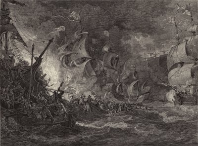 Derrota de la Armada Española de Philippe de (after) Loutherbourg