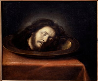 Cabeza de San Juan Bautista en un plato de Philippe de (school of) Champaigne