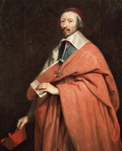 Retrato de Armand Jean du Plessis, Cardenal de Richelieu de Philippe de (studio of) Champaigne