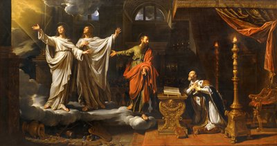 Aparición de san Gervais y san Protase a san Ambrosio ... de Philippe de Champaigne